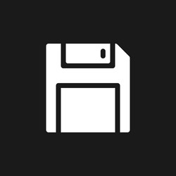 Dark Mode Floppy Disk Icon vector image