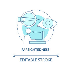 Farsightedness concept icon Royalty Free Vector Image