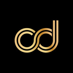 Lowercase letters c and d flat bound design vector