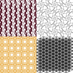 set of geometric pattern in op art design vector image