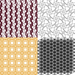 Set of geometric pattern in op art design vector