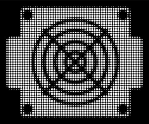 White halftone mining asic device icon vector