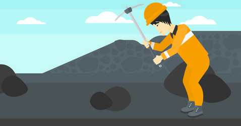 miner working with pick vector image