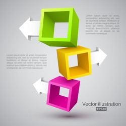 Modern Empty Boxes with Arrows vector image