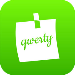 Paper sheet with text qwerty icon digital green vector