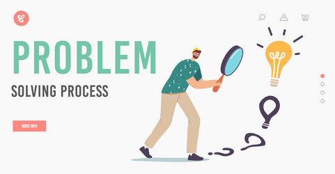 problem solving process landing page template vector image