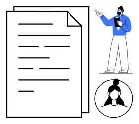 professional presentation with documents and team vector image