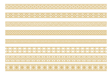 set of decorative borders with repeating patterns vector image