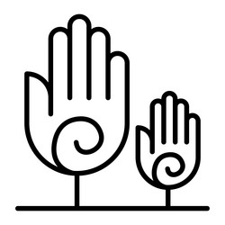 tree icon in thin line style graphic design vector image