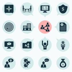 work icons set with shared folder online task vector image
