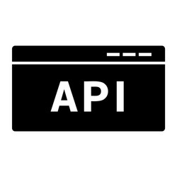 api code icon isolated on white background vector image