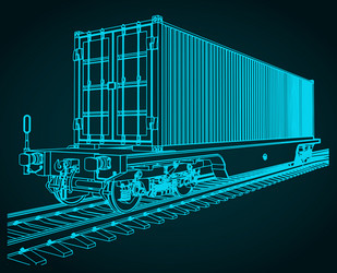 cargo railway platform with a container vector image