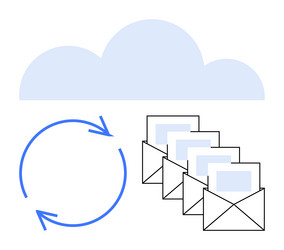 cloud email synchronization with circular arrows vector image