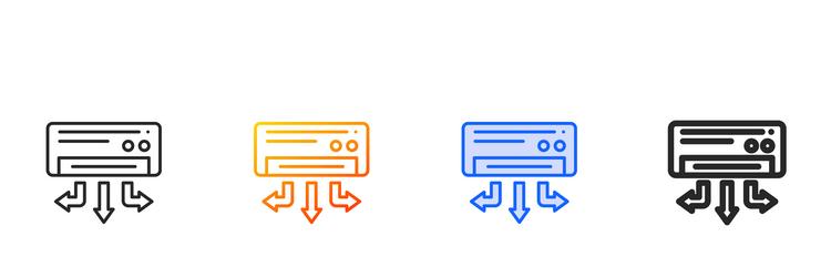 device iconthin linear gradient blue stroke vector image