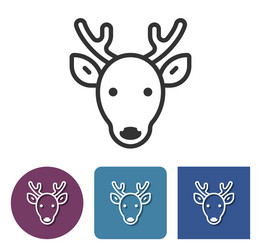 line icon of reindeer in different variants vector