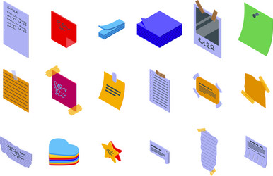 Memo icon isometric style vector