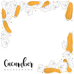 nature background design with cucumber in line vector image