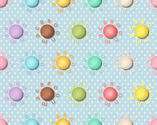 seamless pattern with colorful macaroons macarons vector image