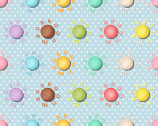 Seamless pattern with colorful macaroons macarons vector