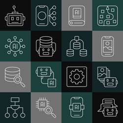 set line chat bot artificial intelligence robot vector image