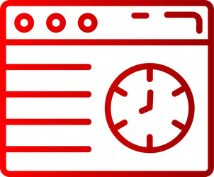 web browser line gradient icon vector image