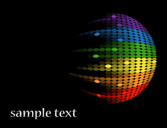 black background with multicolored round equalizer vector