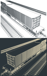 cargo railway platform with a container vector image