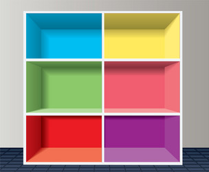 Colorful Empty Bookshelf vector image