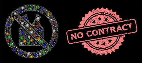 Distress no contract seal and mesh forbidden open vector