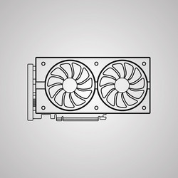 Gpu icon graphics processing unit vector