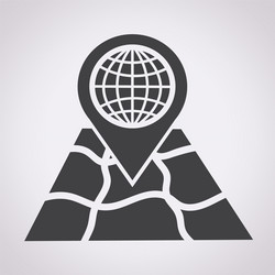 pointer with map icon vector image