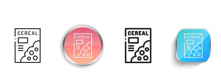 cereal icon thin linear regular and button style vector image