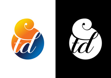Initial monogram letter t d logo design template Vector Image