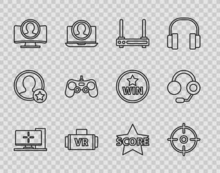 set line computer monitor target sport router vector image