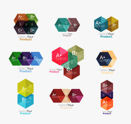 Set of infographic templates with text and options vector