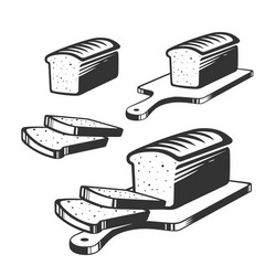 sliced bread on a board vector