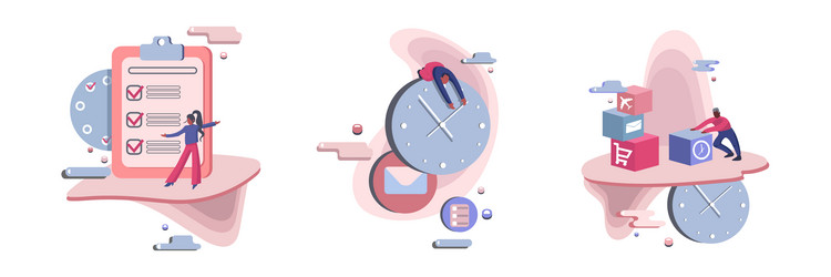 time and deadline management in office routine vector image
