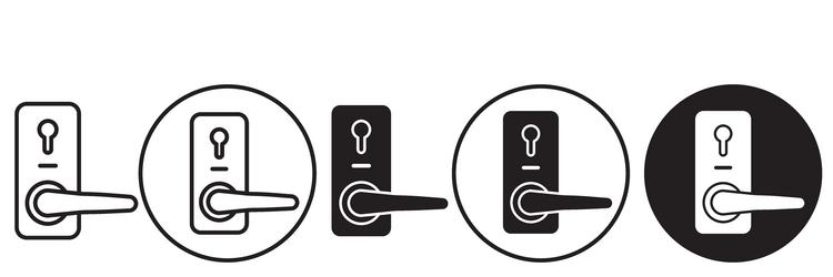door handle icon set collection for web vector image
