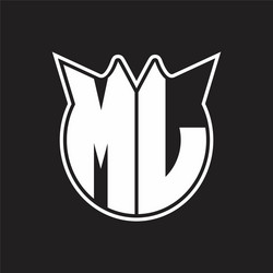 Ml logo monogram with horn shape style design vector