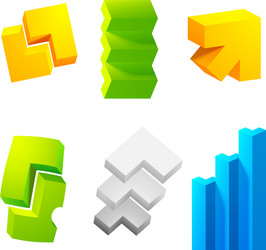 Realistic 3d arrows set collection vector