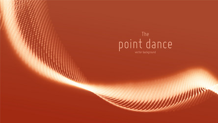 abstract red particle wave points array vector image