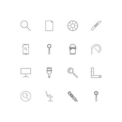 creative process and design linear thin icons set vector image