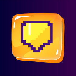message glossy ui button with pixelated color icon vector image