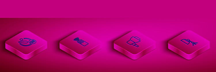 set isometric line camera timer remote control vector image