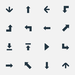 set of 16 simple cursor icons can be found vector image