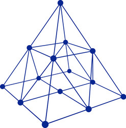 Wire frame shape pyramid with connected lines vector