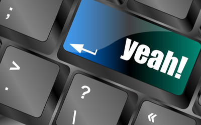 yeah word on computer keyboard key vector image
