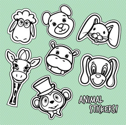 animal stickers3 vector