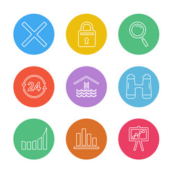 Lock search cross chart graph percentage vector