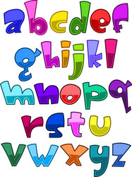 Colorful Lowercase Alphabet Set Vector Image
